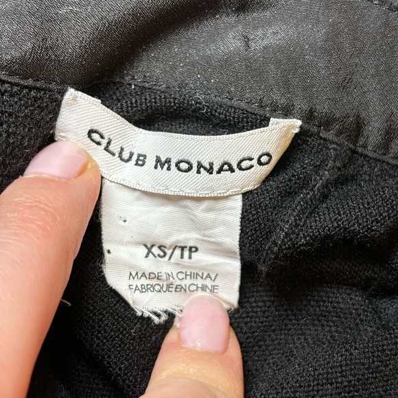 Club Monaco - Black Merino 100% Wool Lace Sweater in Size XS - Picture 7 of 7